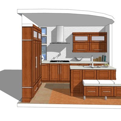 现代厨房su模型