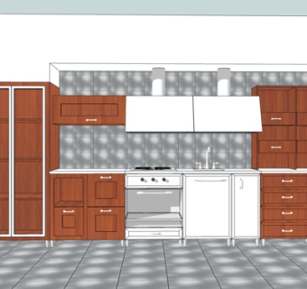 现代厨房su模型