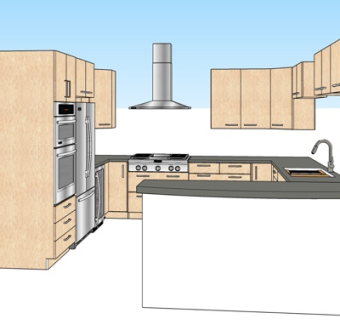 现代厨房su模型