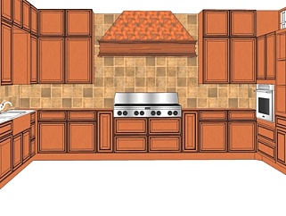 现代厨房su模型