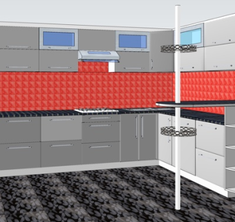 现代厨房su模型