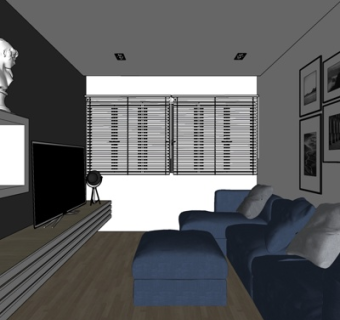 现代客厅su模型