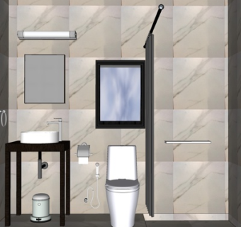 现代卫生间su模型