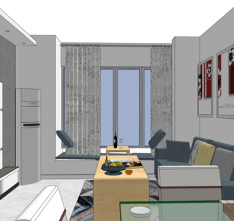 现代客厅su模型