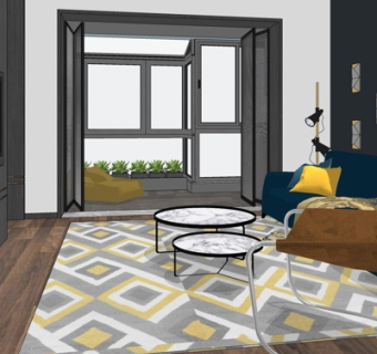 现代客厅su模型