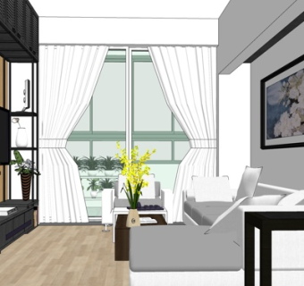 现代客厅su模型