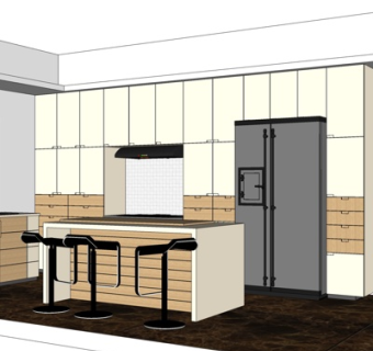 现代橱柜su模型