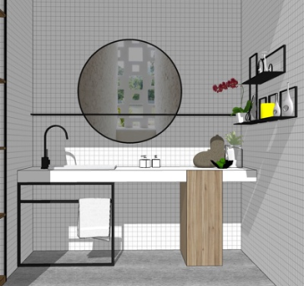 北欧浴室卫生间su模型