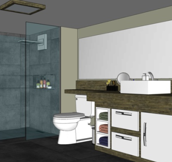 现代卫生间su模型