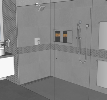 现代卫生间浴室su模型