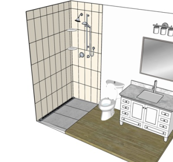 现代卫生间浴室su模型