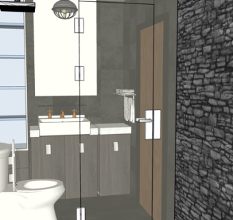 现代卫生间浴室su模型