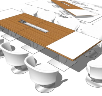 现代餐桌椅su模型