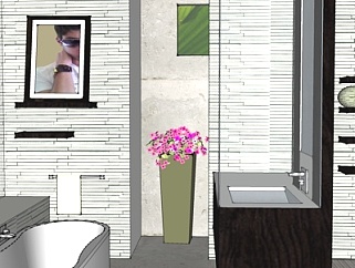 现代卫生间浴室su模型