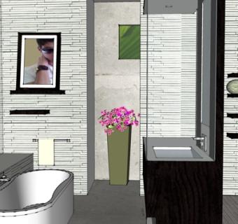 现代卫生间浴室su模型