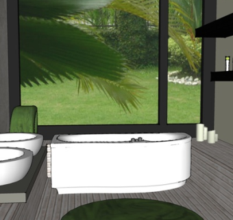 现代卫生间浴室su模型