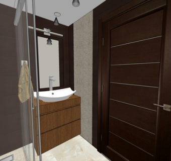 现代卫生间浴室su模型