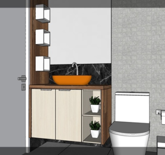 现代卫生间浴室su模型