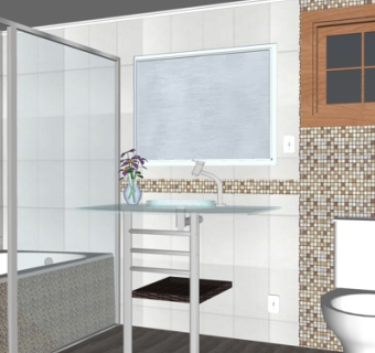 现代卫生间浴室su模型