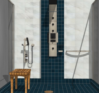 现代卫生间浴室su模型