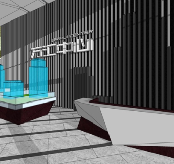 现代售楼处su模型