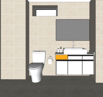 现代卫生间浴室su模型