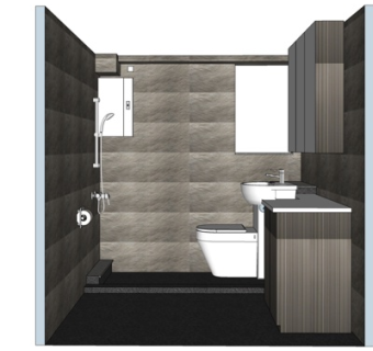 现代卫生间浴室su模型