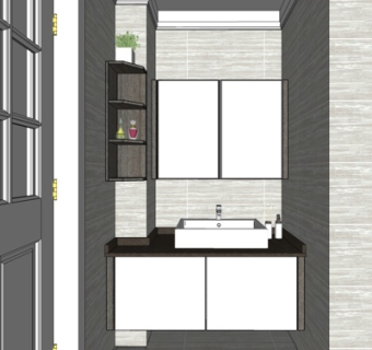 现代浴室卫生间su模型