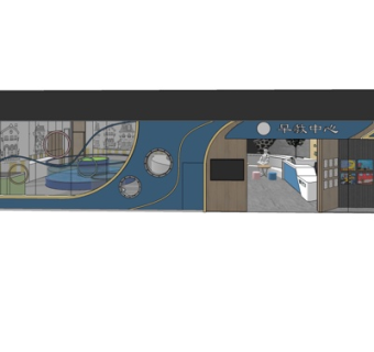 现代幼儿园早教su模型