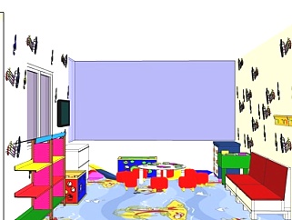 现代儿童房su模型