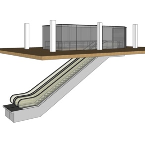 现代扶手电梯su模型