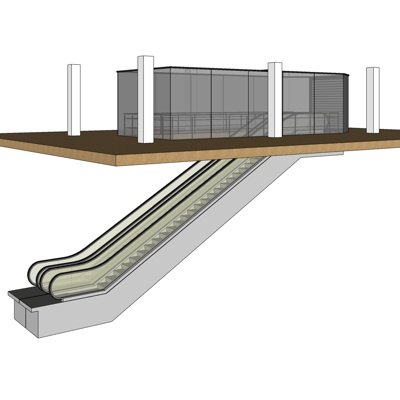 现代扶手电梯su模型