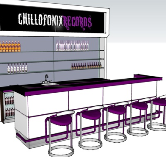 现代酒吧吧台su模型