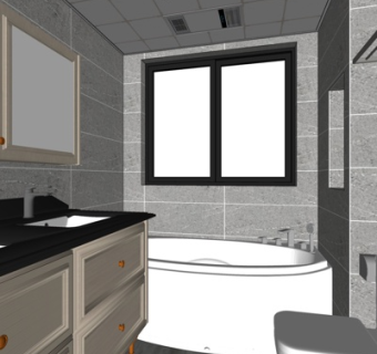 现代卫生间浴室su模型