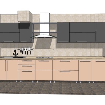 现代厨房su模型