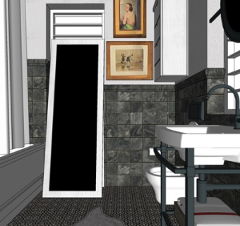 现代卫生间浴室su模型