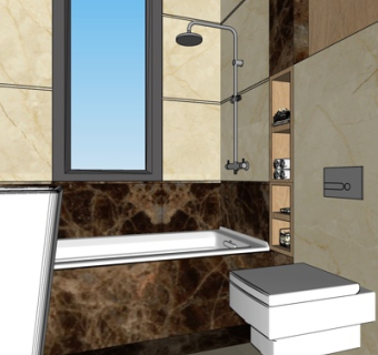 现代卫生间浴室su模型