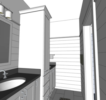 现代卫生间浴室su模型