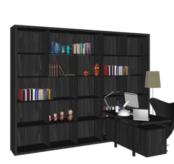 现代电脑桌su模型