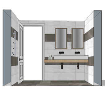 现代卫生间浴室su模型