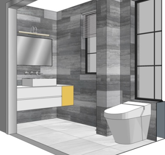 现代卫生间浴室su模型