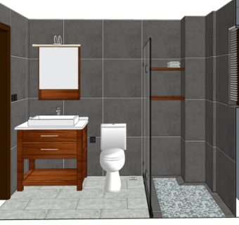 现代卫生间浴室su模型