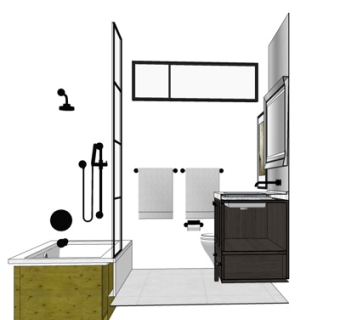 现代卫生间浴室su模型