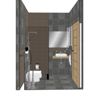 现代卫生间浴室su模型