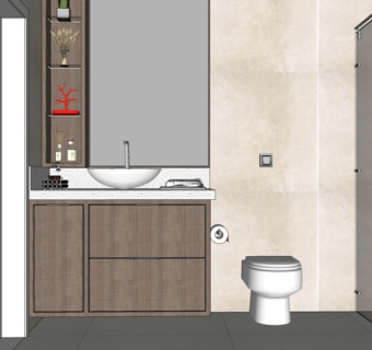 新中式卫生间su模型