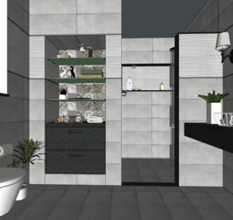 现代卫生间su模型