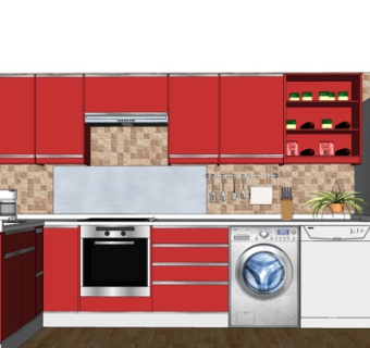 现代厨房su模型