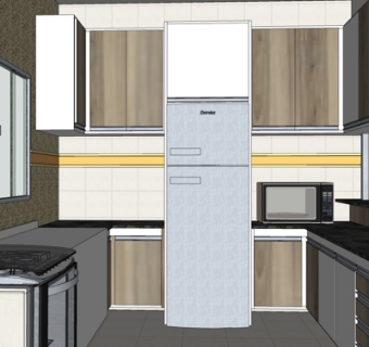 现代厨房su模型