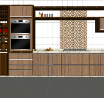 新中式厨房su模型