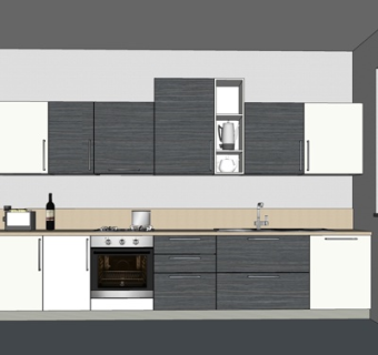 现代厨房su模型